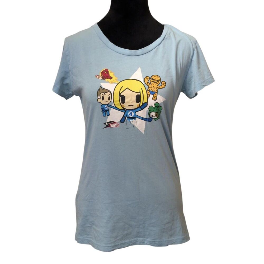 Tokidoki x Marvel Y2K Fantastic Four Graphic T-Shirt Baby Blue, Women's L
